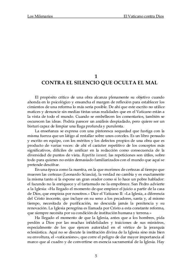 los milenarios el vaticano contra dios